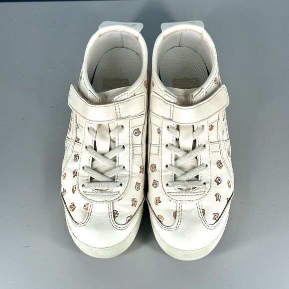 Onitsuka Tiger Shoes Kids Size 2 Mexico 66 Cream Tiger Print Fashion Sneakers - Picture 3 of 16